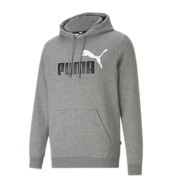 PM-586764-03/GRAY PUMA ESS+ 2 COL BIG LOGO HOODIE FL - Męska Bluza