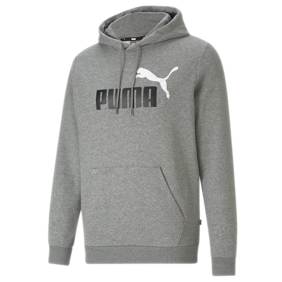 PM-586764-03/GRAY PUMA ESS+ 2 COL BIG LOGO HOODIE FL - M��ska Bluza