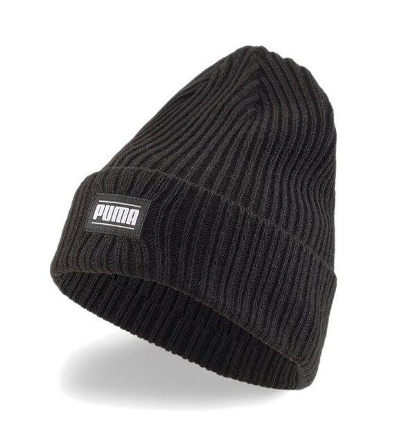 PM-024038-01/BLACK PUMA RIBBED CLASSIC CUFF BEANIE - Czapka Bez Daszka