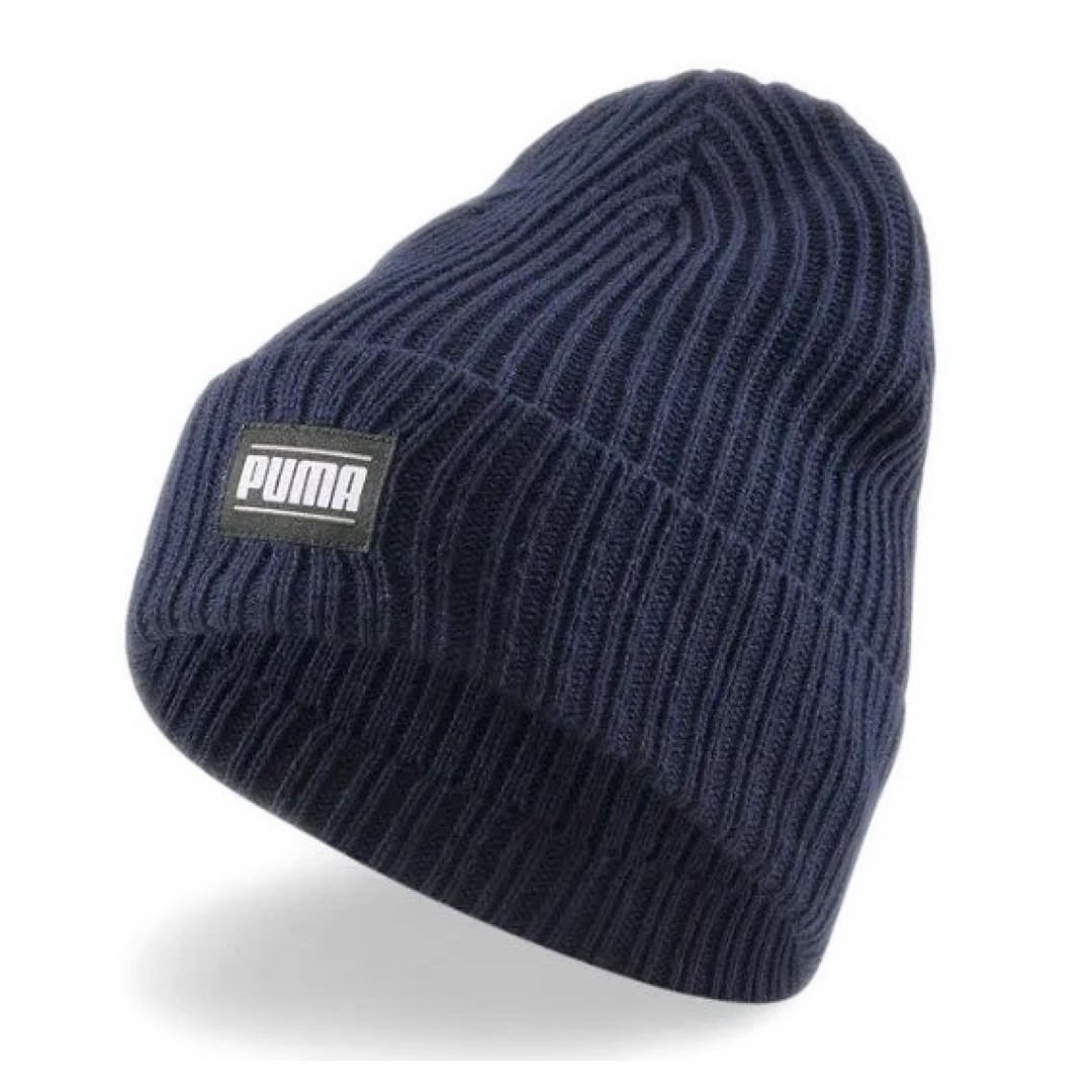 PM-024038-02/BLUE PUMA RIBBED CLASSIC CUFF BEANIE - Czapka Bez Daszka