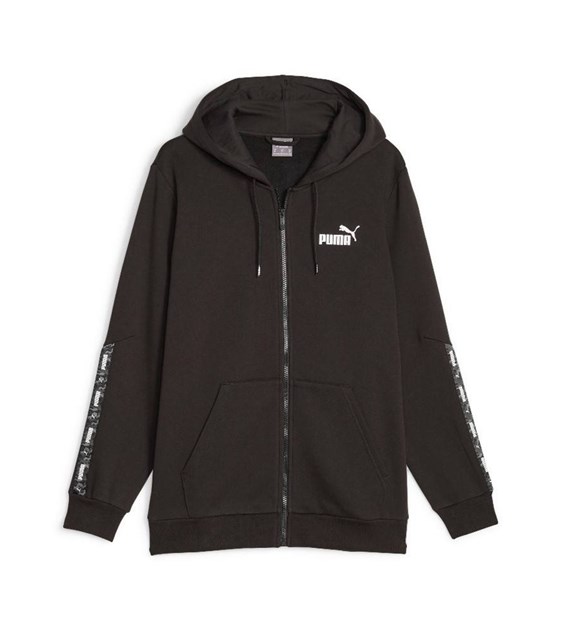 PM-675944-01/BLACK PUMA ESS TAPE CAMO FULL-ZIP HOODIE FL - Męska Bluza