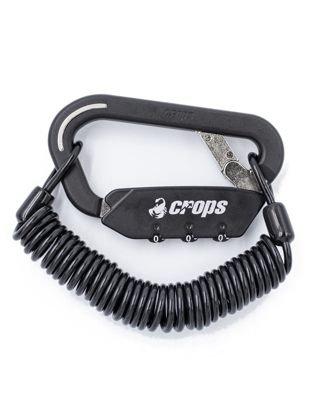CP-SPD03-SC01-01 Crops :Lock ELK BLK+Single Coiled Cable BLK - Zapięcie rowerowe  linka 