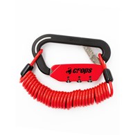 CP-SPD03-SC01-04 Crops :Lock ELK BLK+Single Coiled Cable RED - Zapięcie rowerowe  linka 