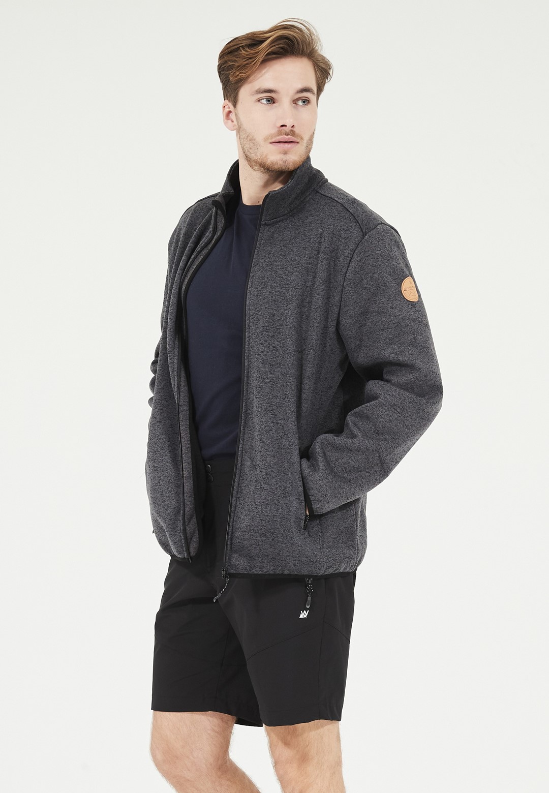 W191189/1011 WHISTLER SAMPTON M MELANGE FLEECE JACKET - Męski Polar