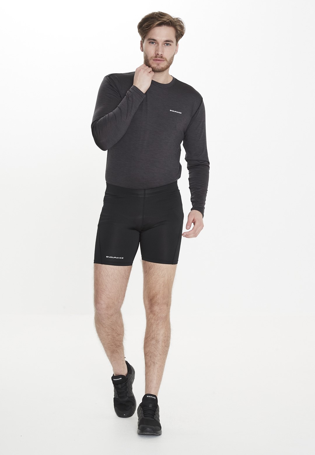 E130205/1001S ENDURANCE SALAMANCA M RUN SHORT TIGHTS - Męskie Spodenki Biegowe