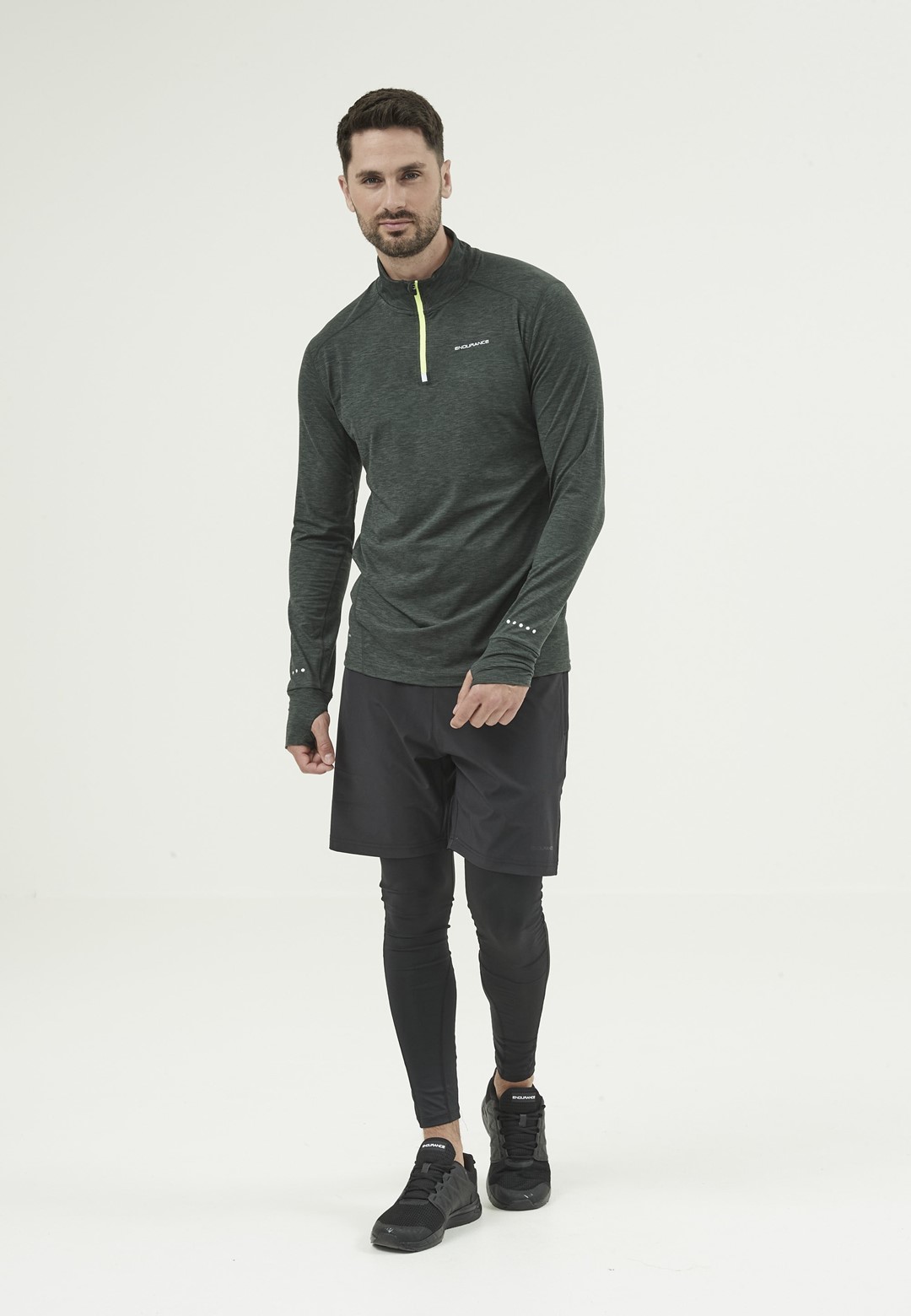 E183447/3053 ENDURANCE TUNE M MELANGE MIDLAYER - Męska Bluza na Krótki Zamek