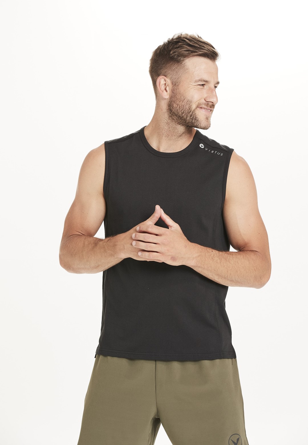 EV211348 VIRTUS LAUNCHER M MELANGE SLEEVELESS TEE - Męska Koszulka Bez Rękawków