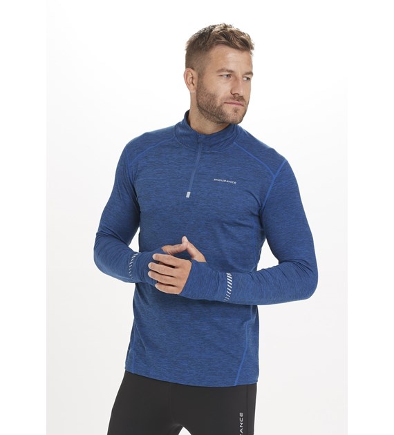 E183447/2158 ENDURANCE TUNE M MELANGE MIDLAYER - Męska Bluza na Krótki Zamek