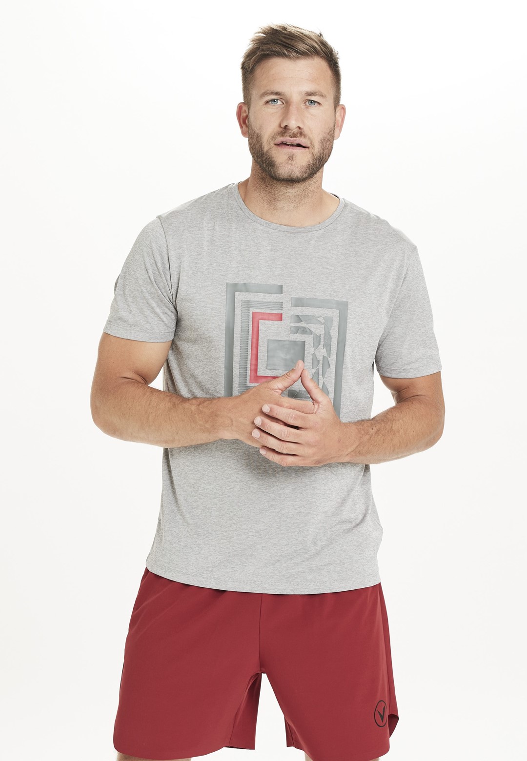 EV213428 VIRTUS UTERT M MELANGE TECHNICAL TEE - Męska Koszulka Techniczna