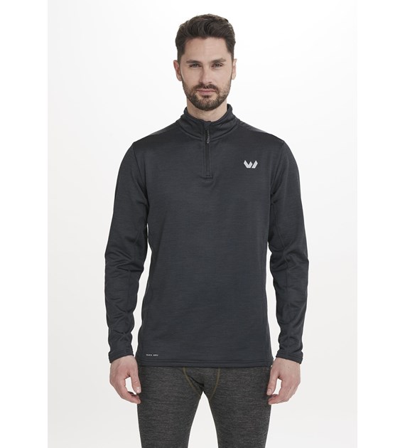 W213228/1001 WHISTLER KALLE M WAFFLE MIDLAYER - Męska Bluza Krótki Zamek