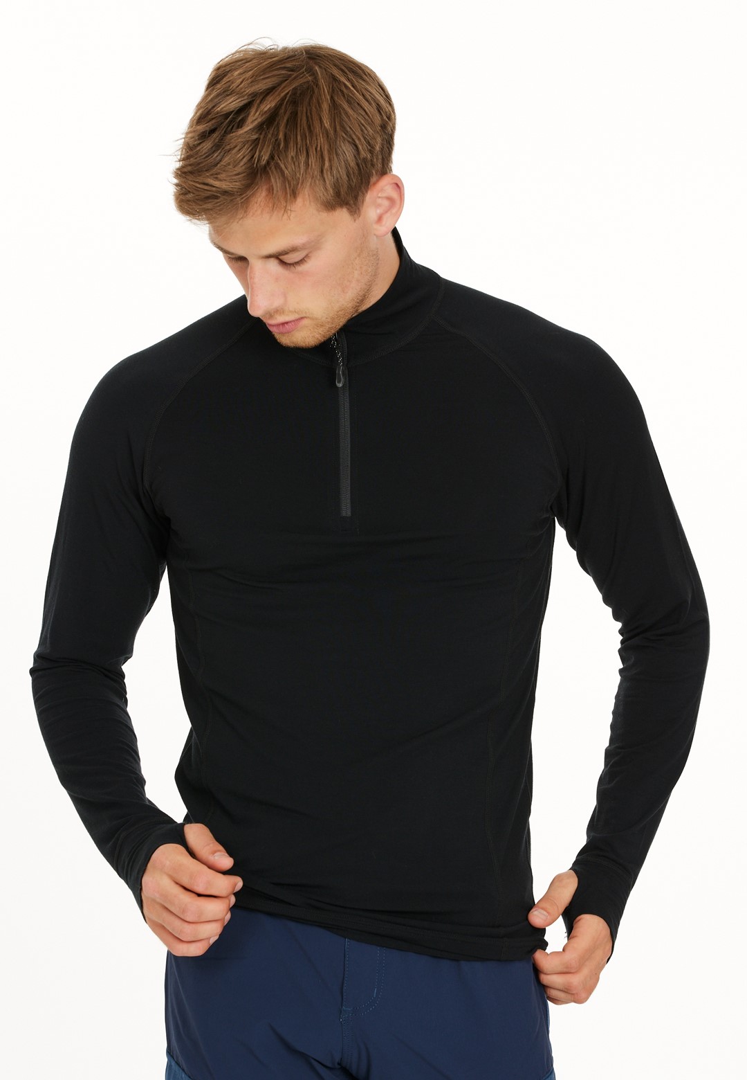 W213182/1001 WHISTLER BOSCO M WOOL BASELAYER TOP - Męska Koszulk Bielizna