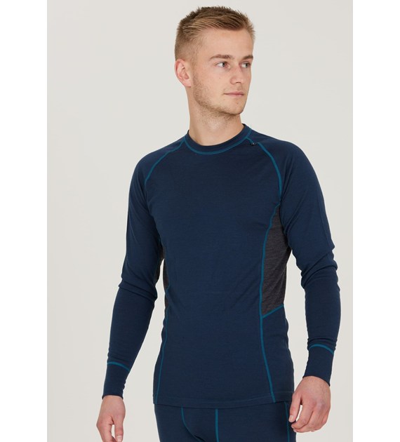 W223103/2048 WHISTLER LAPAS M L-S WOOL MESH BASELAYER TEE - Męska koszulka na długi rękaw