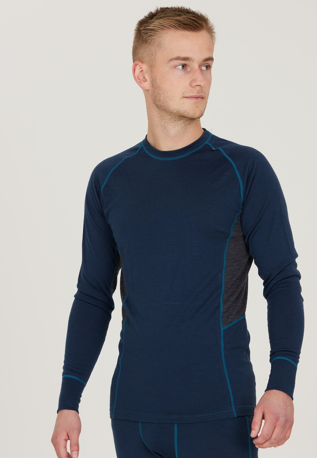 W223103/2048 WHISTLER LAPAS M L-S WOOL MESH BASELAYER TEE - Męska koszulka na długi rękaw