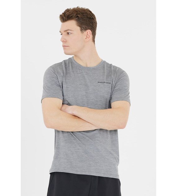 E243401/1005 Light Grey Melange Abdon M Melange S/S Tee - Koszulka Męska