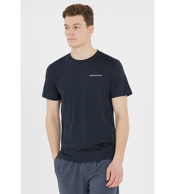 E243401/1111 Black Melange Abdon M Melange S/S Tee - Koszulka Męska