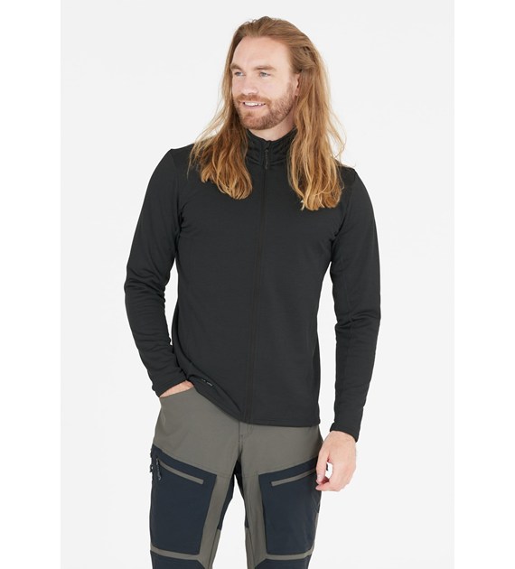 W243246/1001 WHISTLER KALLE M WAFFLE FULL ZIPPER MIDLAYER - Męska Bluza Zapinana
