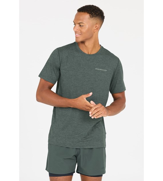 E243401/3242 Dusty Forest Abdon M Melange S/S Tee - Koszulka Damska