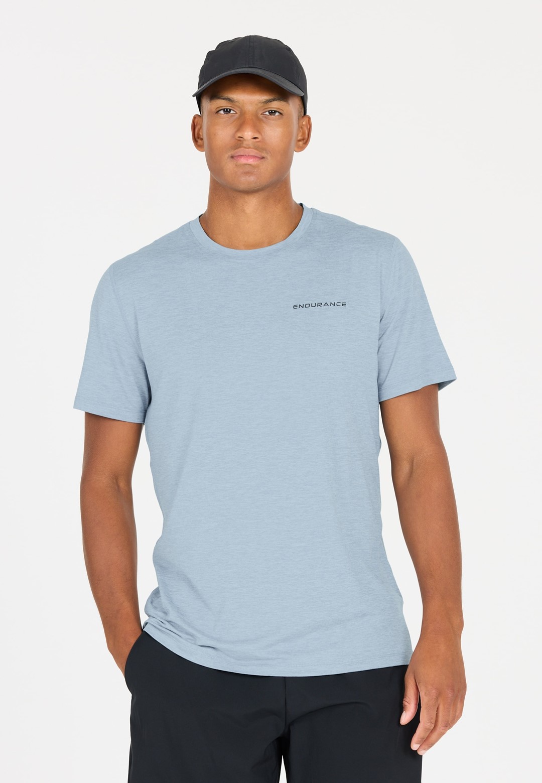 E243401/2088 Celestial Blue Abdon M Melange S/S Tee  - Koszulka Męska