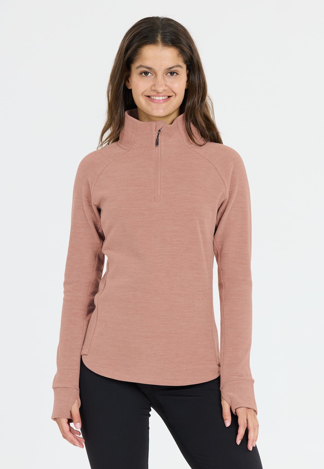 W243208/1109 WHISTLER KAJSA W HALF ZIP MIDLAYER - Damska koszulka z suwakiem