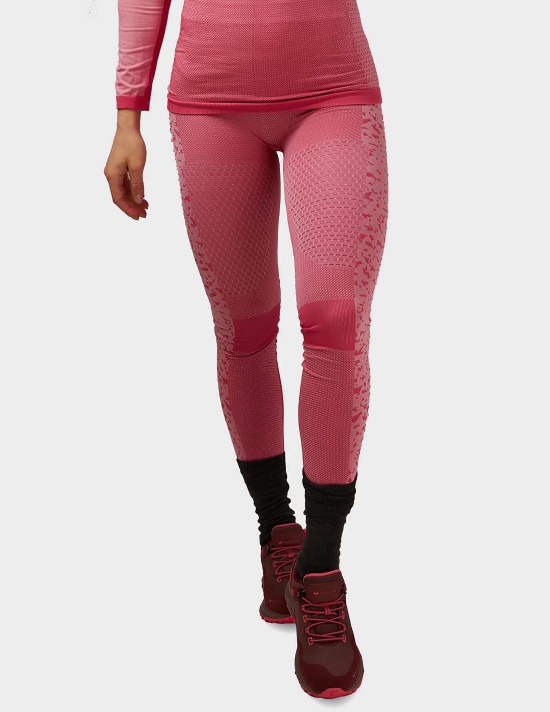 H086-0252/N63 FUCHSIA PURPLE HALTI NILA W SEAMLESS BASE LAYER PANT - Damskie Bezszwowe Spodnie