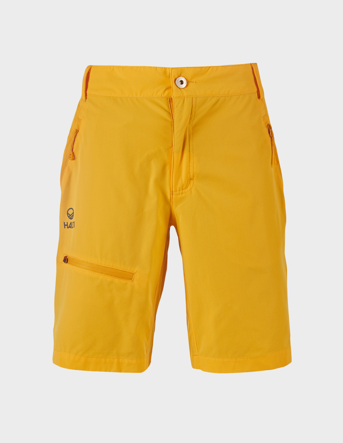 H064-0380/T45 S. YELLOW HALTI PALLAS W X-STRETCH LITE SHORTS - Damskie Spodenki Trekkingowe
