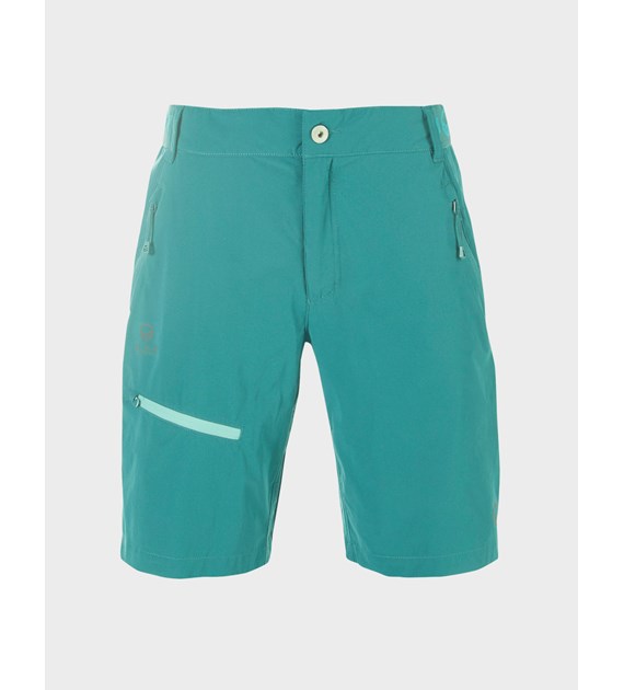 H064-0380/T53 CANTON GREEN HALTI PALLAS W X-STRETCH LITE SHORTS - Damskie Spodenki Trekkingowe