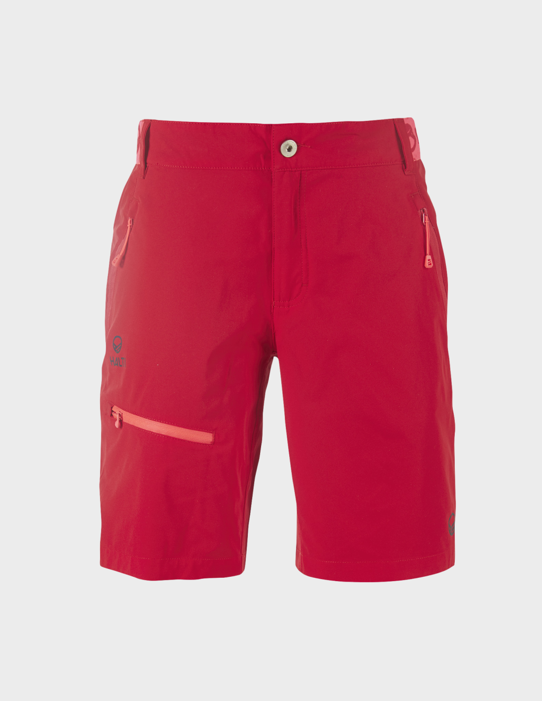 H064-0380/T66 SKI RED P. HALTI PALLAS W X-STRETCH LITE SHORTS - Damskie Spodenki Trekkingowe