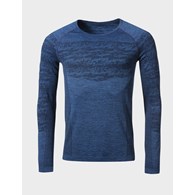 H088-0026/U35M NAUTICAL BLUE MELANGE HALTI FREE RECY SEAMLESS M LS SHIRT - Męska Koszulka Długi Rękaw Bielizna