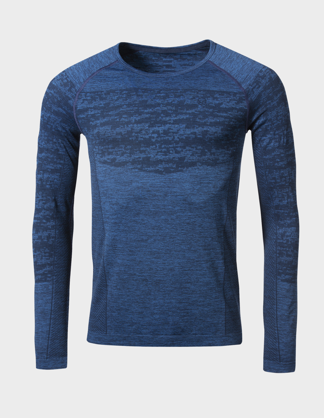 H088-0026/U35M NAUTICAL BLUE MELANGE HALTI FREE RECY SEAMLESS M LS SHIRT - Męska Koszulka Długi Rękaw Bielizna