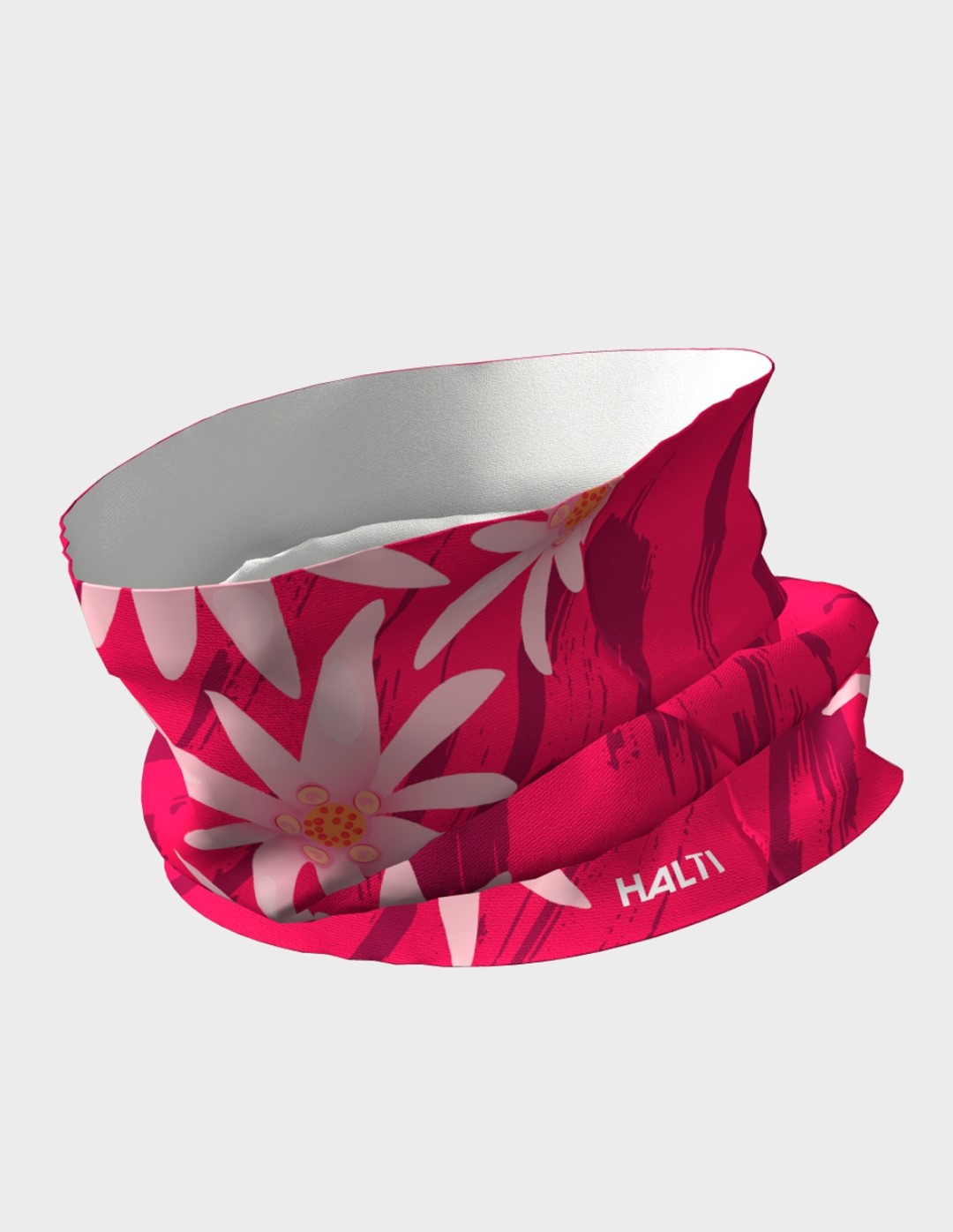 H080-1278/T66 SKI PATROL RED HALTI TUBE SCARF EDELWEISS - Chusta Wielofunkcyjna