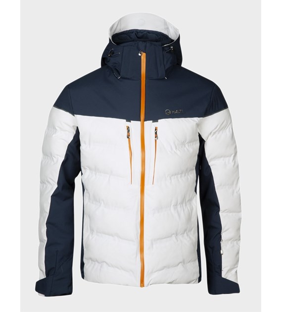 H059-2541/P0037 WHITE / BIG DIPPER BLUE HALTI WISEMAN M SKI JACKET - Męska Kurtka Narciarska