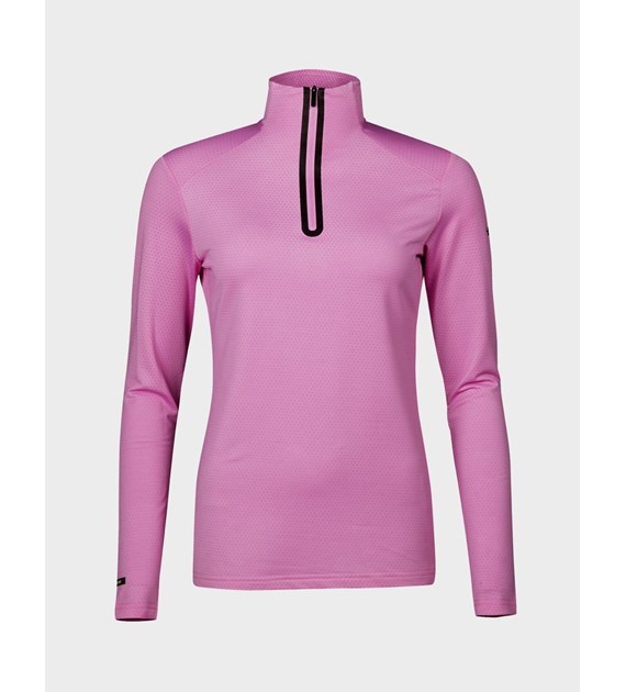 H088-0097/A62 CYCLAMEN PINK HALTI MOODI W HALF ZIP SHIRT - Damska Bluza Krótki Zamek