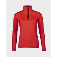 H088-0097/T65 CHERRY TOMATO RED HALTI MOODI W HALF ZIP SHIRT - Damska Bluza Krótki Zamek