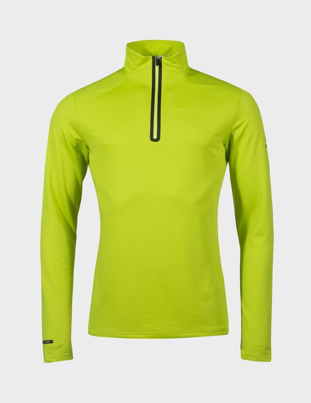 H088-0098/A51 ACID LIME GREEN HALTI MOODI M HALF ZIP SHIRT - Męska Bluza Krótki Zamek