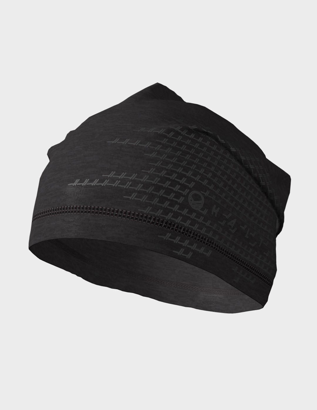 H080-1296/A28 BLACK SAND GREY HALTI UNIVERSAL MERINO WOOL BEANIE - Czapka Merino