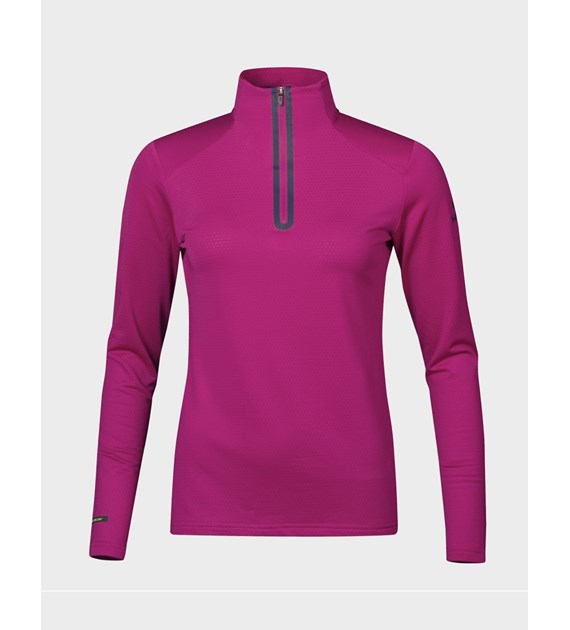 H088-0097/A68 FESTIVAL FUCHSIA HALTI MOODI W HALF ZIP SHIRT - Damska Bluza Krótki Zamek