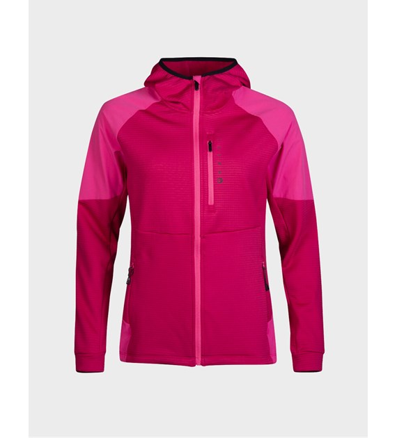 H088-0133/B66 Vivacious Pink HALTI FORERUNNER W HOODED FULL ZIP LAYER JACKET - Damska Bluza