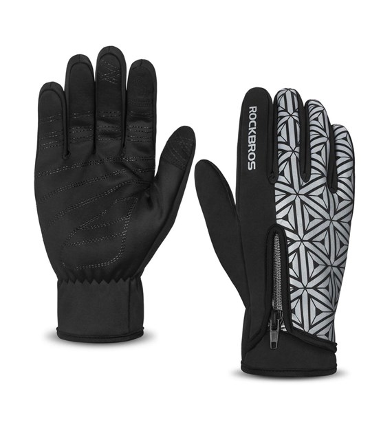 RB16140778003/BLACK/WHITE Rockbros P Gloves S077-8 - Rękawiczki Rowerowe