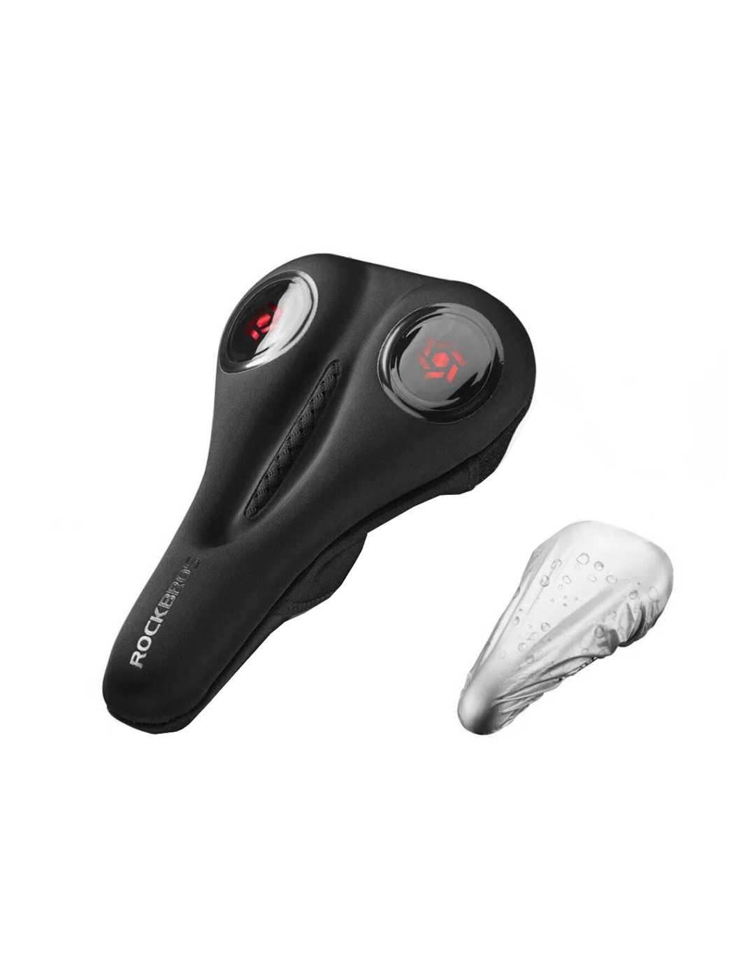 RB-LF044R SADDLE COVER WITH RAINCOVER RED - Nakładka Gel na siodełko z Pokrowcem