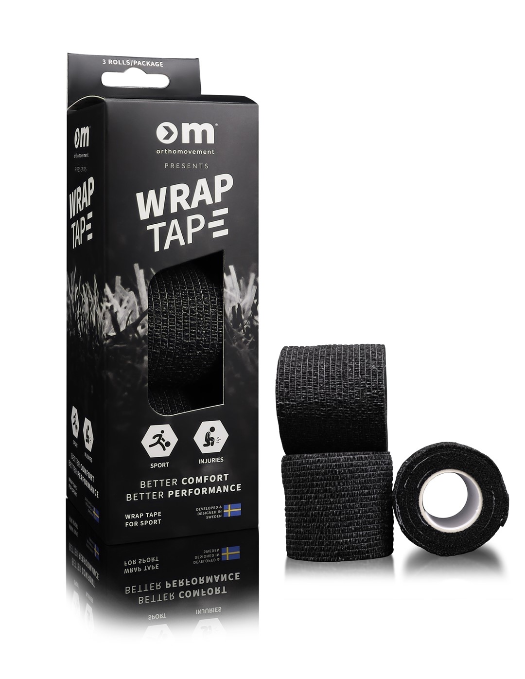 OM-WT3/BLACK WRAP TAPE 5CM/4,5M x3 - Taśma Tape x3