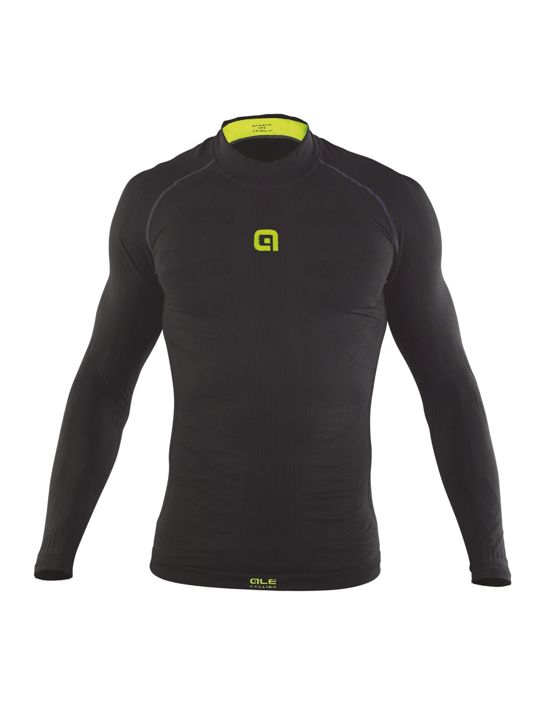 L11840114/NERO/BLACK ALE INTIMO ML SEAMLESS/LS SEAMLESS BASELAYER - Męska Bielizna Rowerowa Bezszwowa