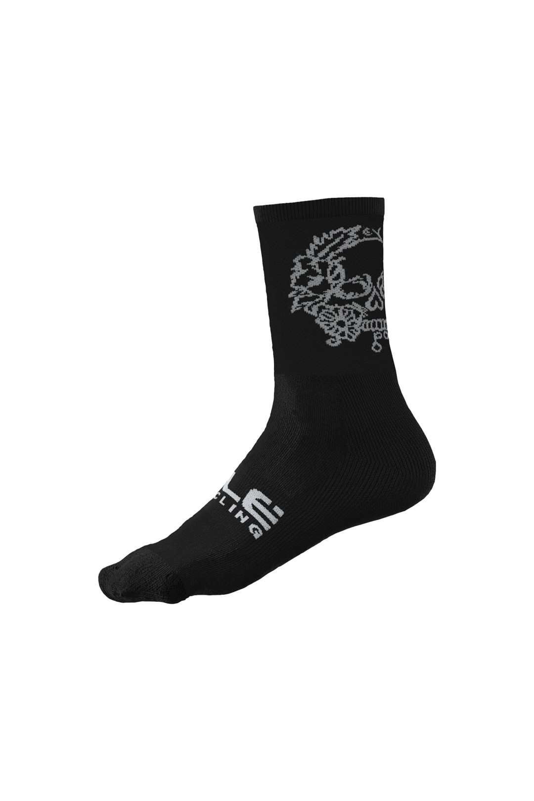 L21182401 ALE SKULL CALZA Q-SKIN 16cm / Q-SKIN 16cm SOCKS - Skarpety Rowerowe
