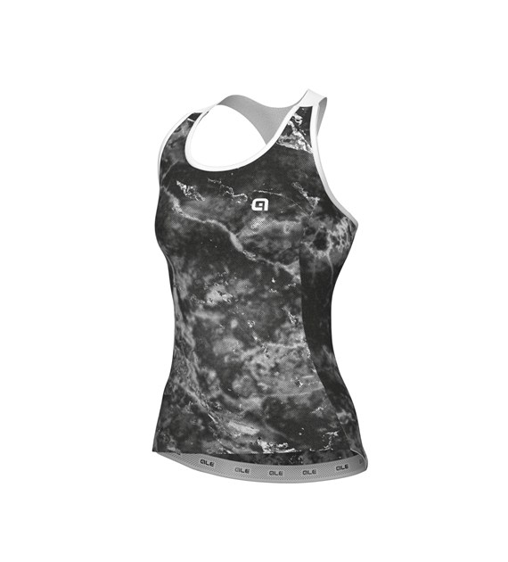 L25077401/NERO/BLACK ALE TOP DONNA / LADY TANK TOP MARBLE - Damska Koszulka Rowerowa